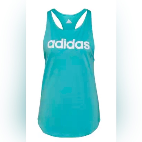 ADIDAS WOMEN'S ESSENTIALS LOOSE LOGO MEDIUM TANK TOP IN MINT/WHITE - Picture 2 of 6